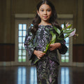 The Lumiere Collection Girl Sofia Kurung Set in Brocade Jade Black - Umbi