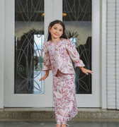 The Lumiere Collection Girl Sofia Kurung Set in Brocade Rose Gold - Umbi