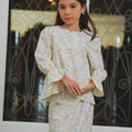 The Lumiere Collection Girl Sofia Kurung Set in Chamomile Yellow Lace - Umbi