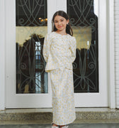 The Lumiere Collection Girl Sofia Kurung Set in Chamomile Yellow Lace - Umbi
