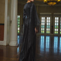 The Lumiere Collection Women Gala Satin Set in Shiny Black - Umbi