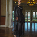 The Lumiere Collection Women Gala Satin Set in Shiny Black - Umbi