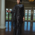 The Lumiere Collection Women Gala Satin Set in Shiny Black - Umbi