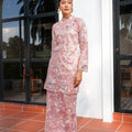 The Lumiere Collection Women Lorina Beaded Kurung Set in Rose Pink - Umbi