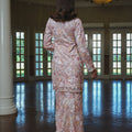 The Lumiere Collection Women Lorina Beaded Kurung Set in Rose Pink - Umbi