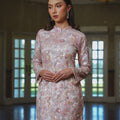 The Lumiere Collection Women Lorina Beaded Kurung Set in Rose Pink - Umbi