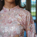 The Lumiere Collection Women Lorina Beaded Kurung Set in Rose Pink - Umbi