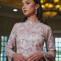 The Lumiere Collection Women Lorina Beaded Kurung Set in Rose Pink - Umbi