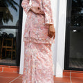 The Lumiere Collection Women Lorina Beaded Kurung Set in Rose Pink - Umbi