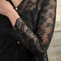 The Lumiere Collection Women Rhea Dress Set in Black Botanica Lace - Umbi
