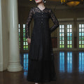 The Lumiere Collection Women Rhea Dress Set in Black Botanica Lace - Umbi