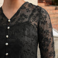 The Lumiere Collection Women Rhea Dress Set in Black Botanica Lace - Umbi