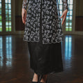 The Lumiere Collection Women Rhea Dress Set in Black & White Botanica Lace - Umbi
