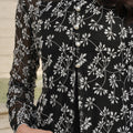 The Lumiere Collection Women Rhea Dress Set in Black & White Botanica Lace - Umbi