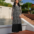 The Lumiere Collection Women Rhea Dress Set in Black & White Botanica Lace - Umbi