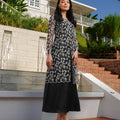 The Lumiere Collection Women Rhea Dress Set in Black & White Botanica Lace - Umbi