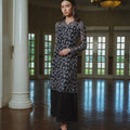 The Lumiere Collection Women Rhea Dress Set in Black & White Botanica Lace - Umbi