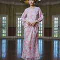 The Lumiere Collection Women Valencia Kebaya Set in Ballerina Pink Lily Lace - Umbi