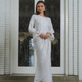 The Lumiere Collection Women Valencia Kebaya Set in Cloud White Daisy Lace - Umbi