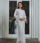 The Lumiere Collection Women Valencia Kebaya Set in Cloud White Daisy Lace - Umbi