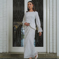 The Lumiere Collection Women Valencia Kebaya Set in Cloud White Daisy Lace - Umbi