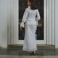 The Lumiere Collection Women Valencia Kebaya Set in Cloud White Daisy Lace - Umbi