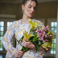 The Lumiere Collection Women Valencia Kebaya Set in Purple & Yellow Garden Lace - Umbi
