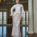 The Lumiere Collection Women Valencia Kebaya Set in Purple & Yellow Garden Lace - Umbi