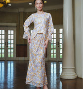 The Lumiere Collection Women Valencia Kebaya Set in Purple & Yellow Garden Lace - Umbi