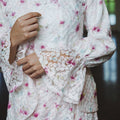 The Lumiere Collection Women Valencia Kebaya Set in Raspberry Pink Daisy Lace - Umbi