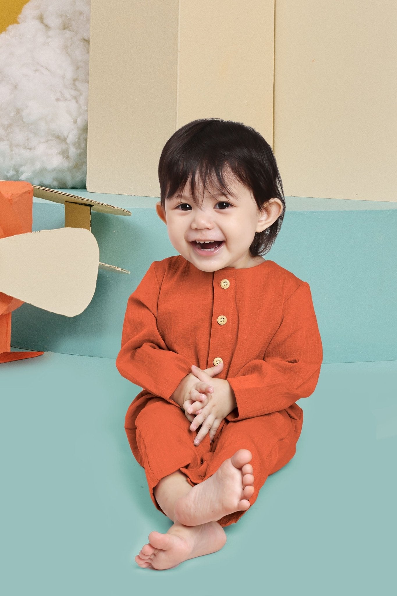 The Matahari Baby Jumpsuit Clay - Umbi