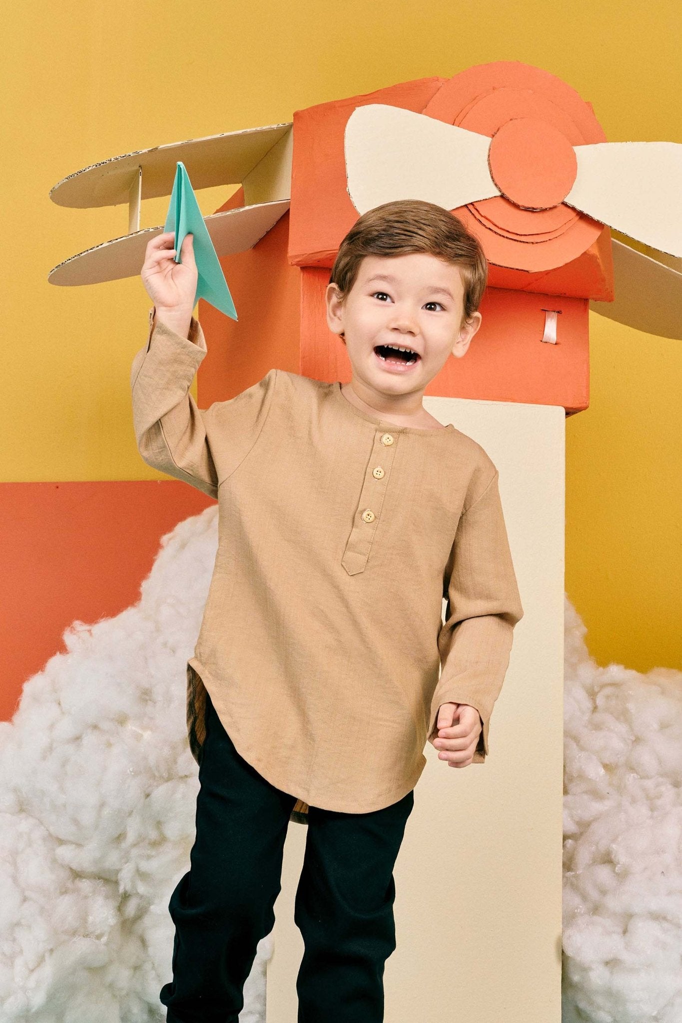 The Matahari Basic Kurta Top Khaki - Umbi