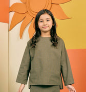 The Matahari Boxy Blouse Green Stripe - Umbi