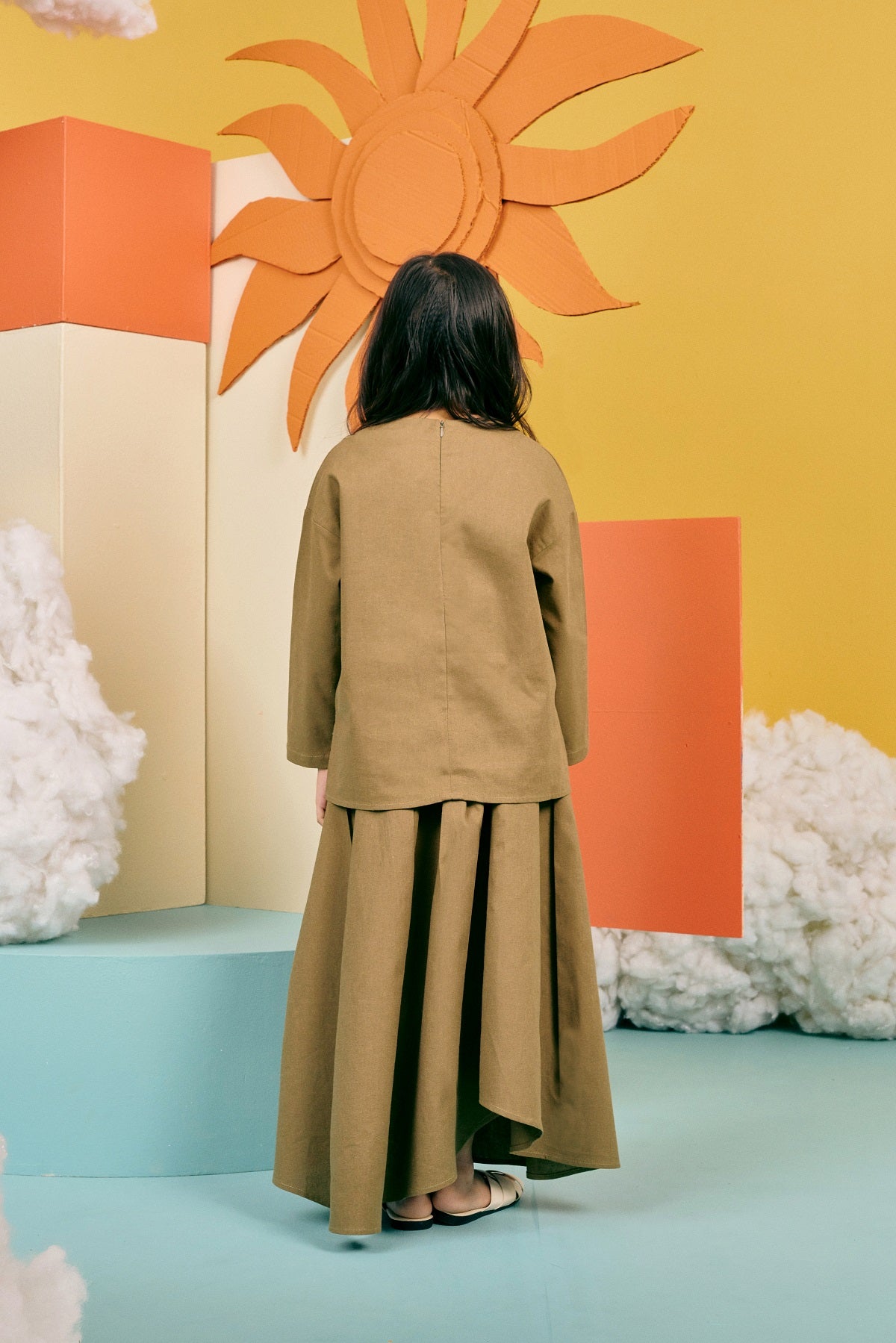 The Matahari Boxy Blouse Olive Green - Umbi