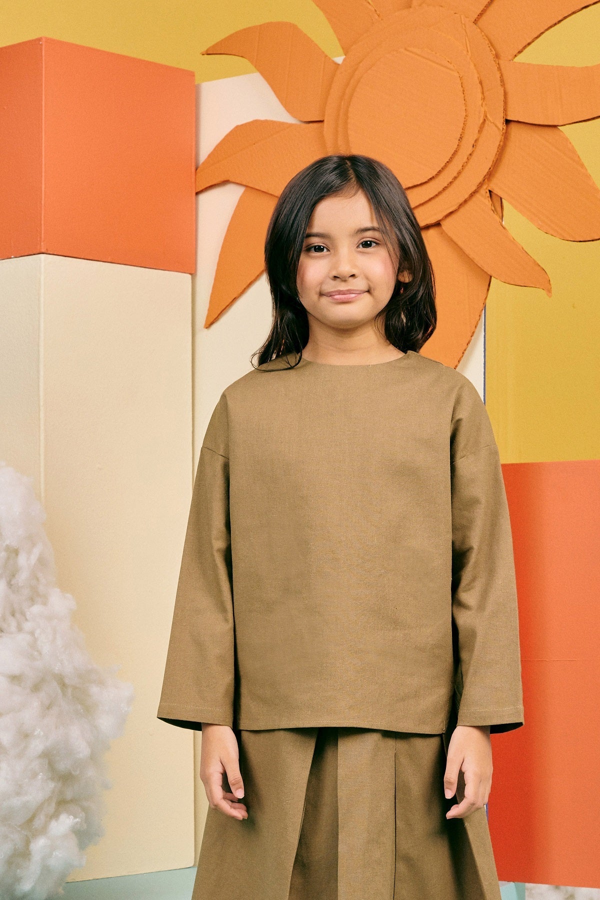 The Matahari Boxy Blouse Olive Green - Umbi