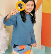 The Matahari Boxy Blouse Steel Blue - Umbi