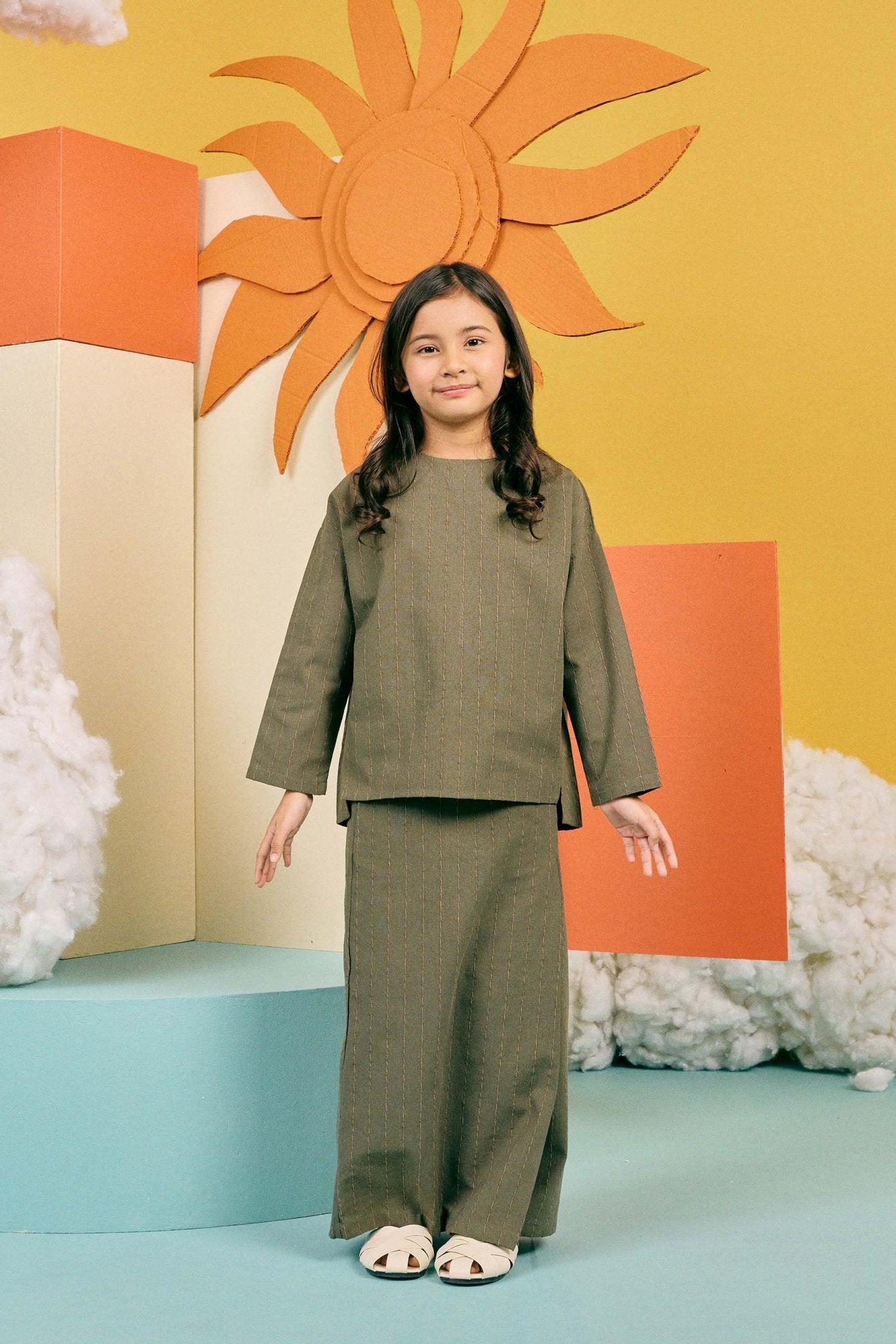 The Matahari Classic Skirt Green Stripe - Umbi