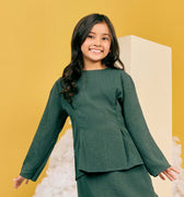 The Matahari Fitted Waist Blouse Emerald - Umbi