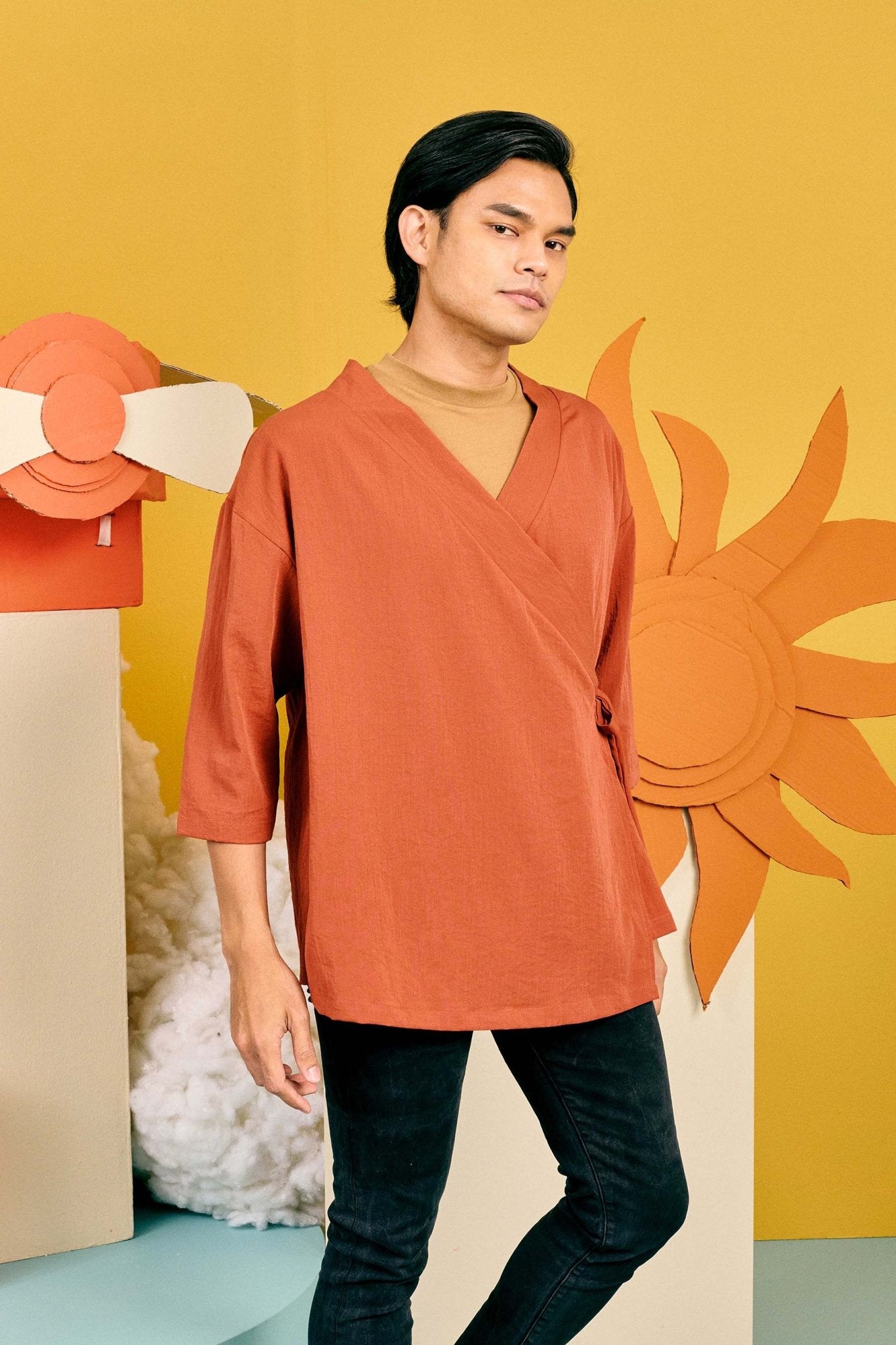 The Matahari Kimono Top Clay - Umbi