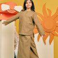 The Matahari Kurung Top Olive Green - Umbi