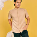 The Matahari Men Slim Fit Short Sleeves Shirt Khaki - Umbi