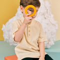 The Matahari Modern Short Sleeves Shirt Beige - Umbi