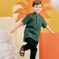 The Matahari Modern Short Sleeves Shirt Emerald - Umbi