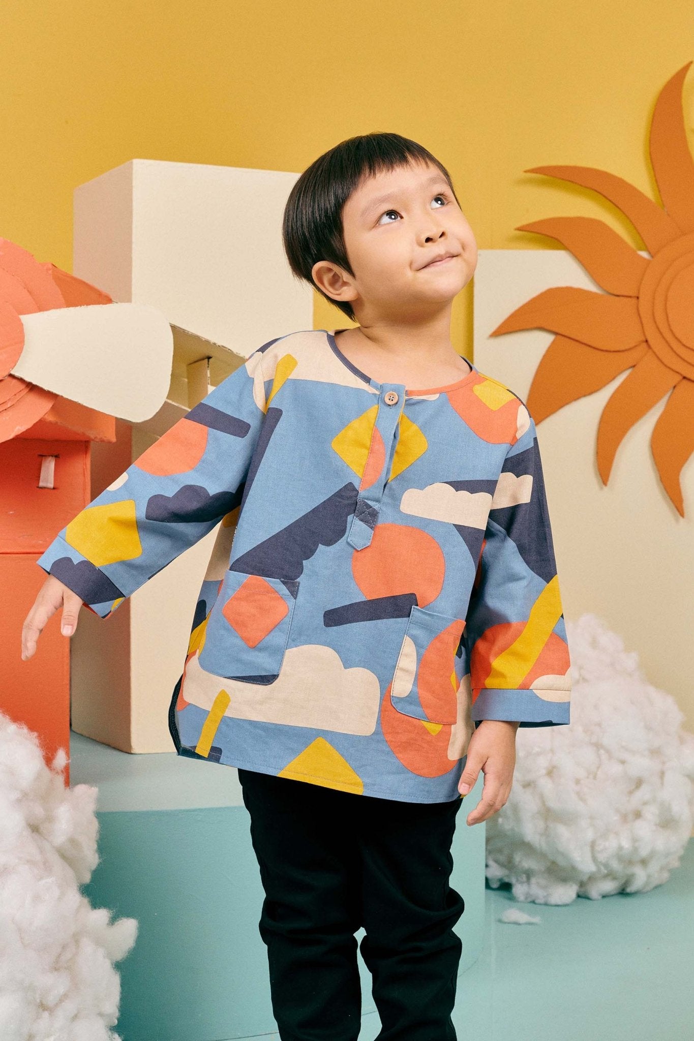 The Matahari Pair Pockets Kurta Top Bumantara Print - Umbi