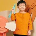 The Matahari Pair Pockets Kurta Top Orange - Umbi