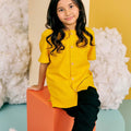 The Matahari Short Sleeves Top Mustard - Umbi