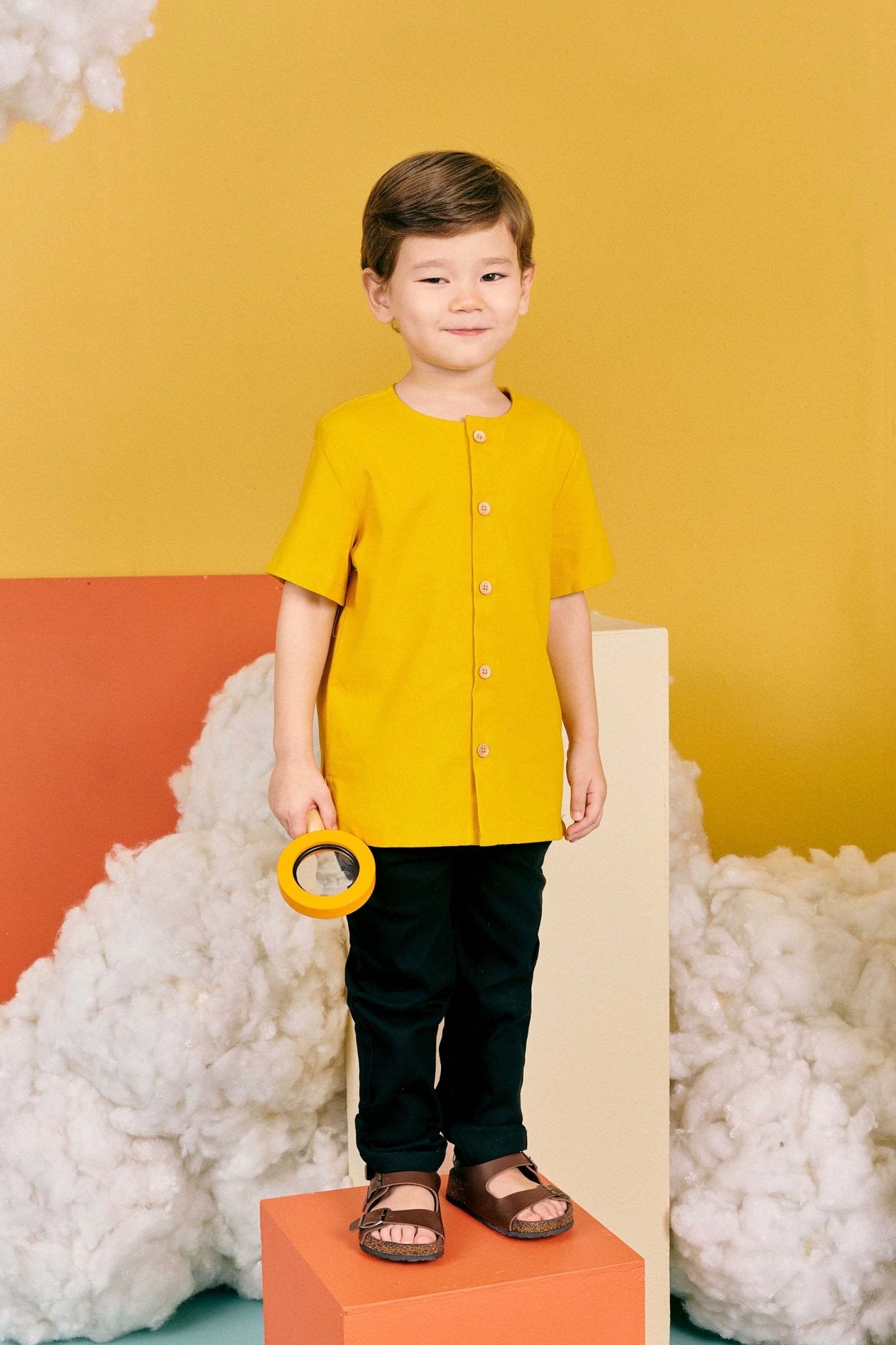 The Matahari Short Sleeves Top Mustard - Umbi