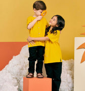 The Matahari Short Sleeves Top Mustard - Umbi