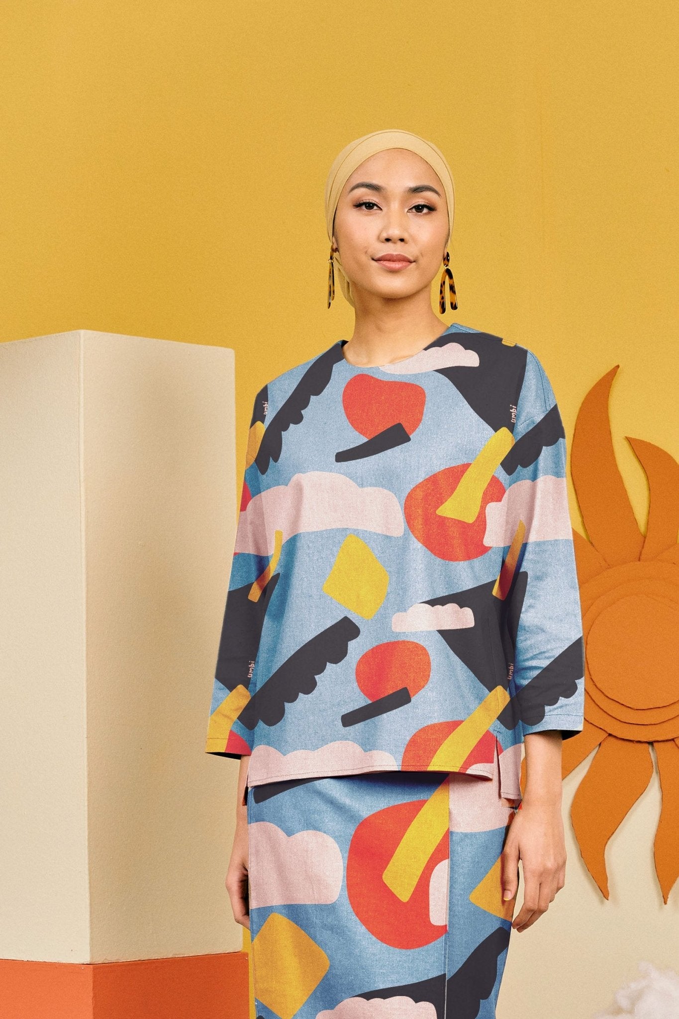 The Matahari Women Boxy Blouse Bumantara Print - Umbi