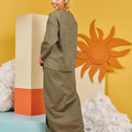 The Matahari Women Boxy Blouse Green Stripe - Umbi